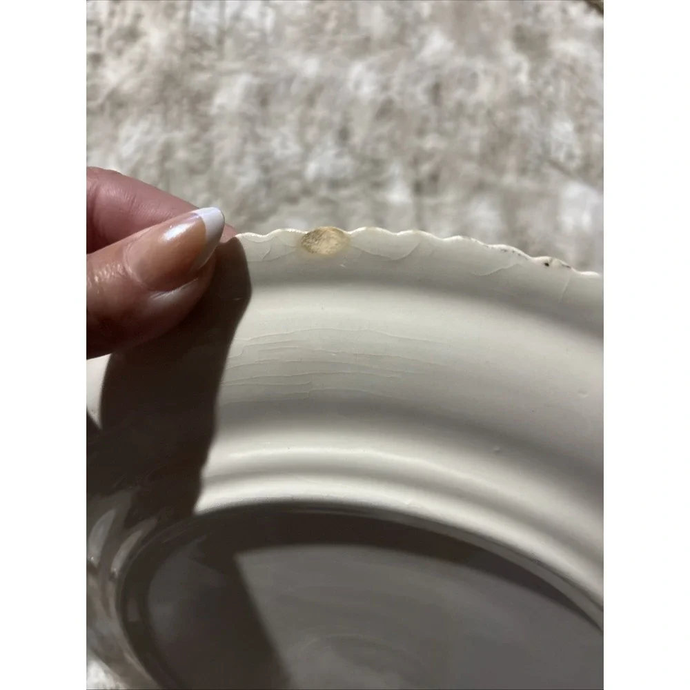Harker Pottery Co. 22 kt gold  Wild Rose (Royal Gadroon) Dinner Plate Lot Of 6